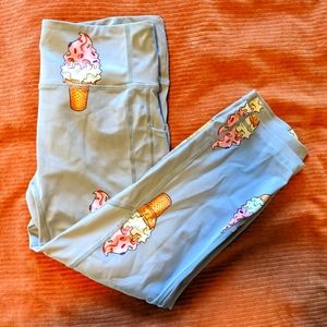 Ice Cream Print Leggings - S